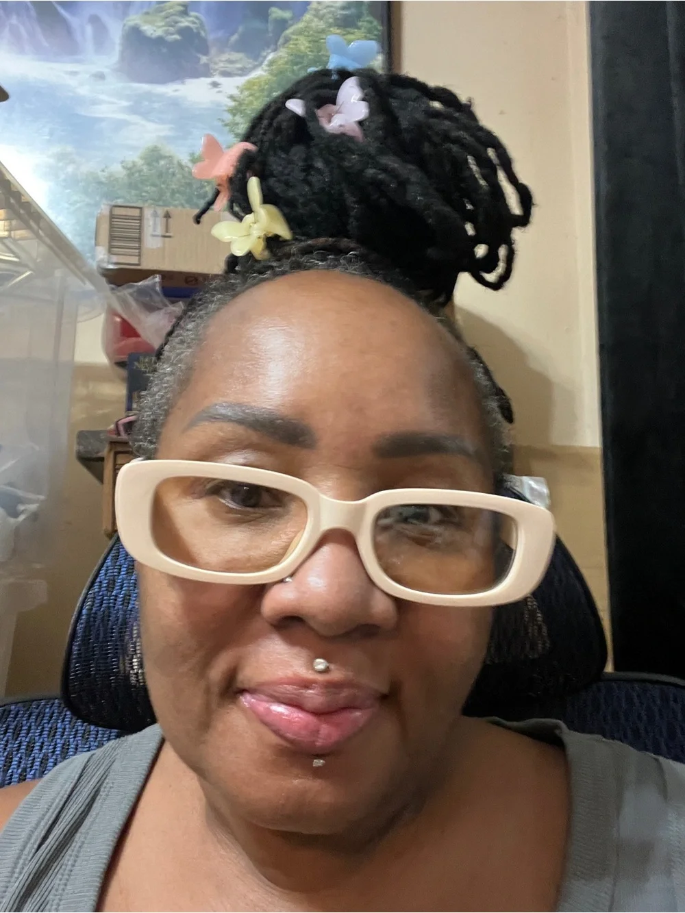 Chunky Ivory Cream Rectangle Eyeglasses Clear Lens Retro Fashion Glasses-Unisex
